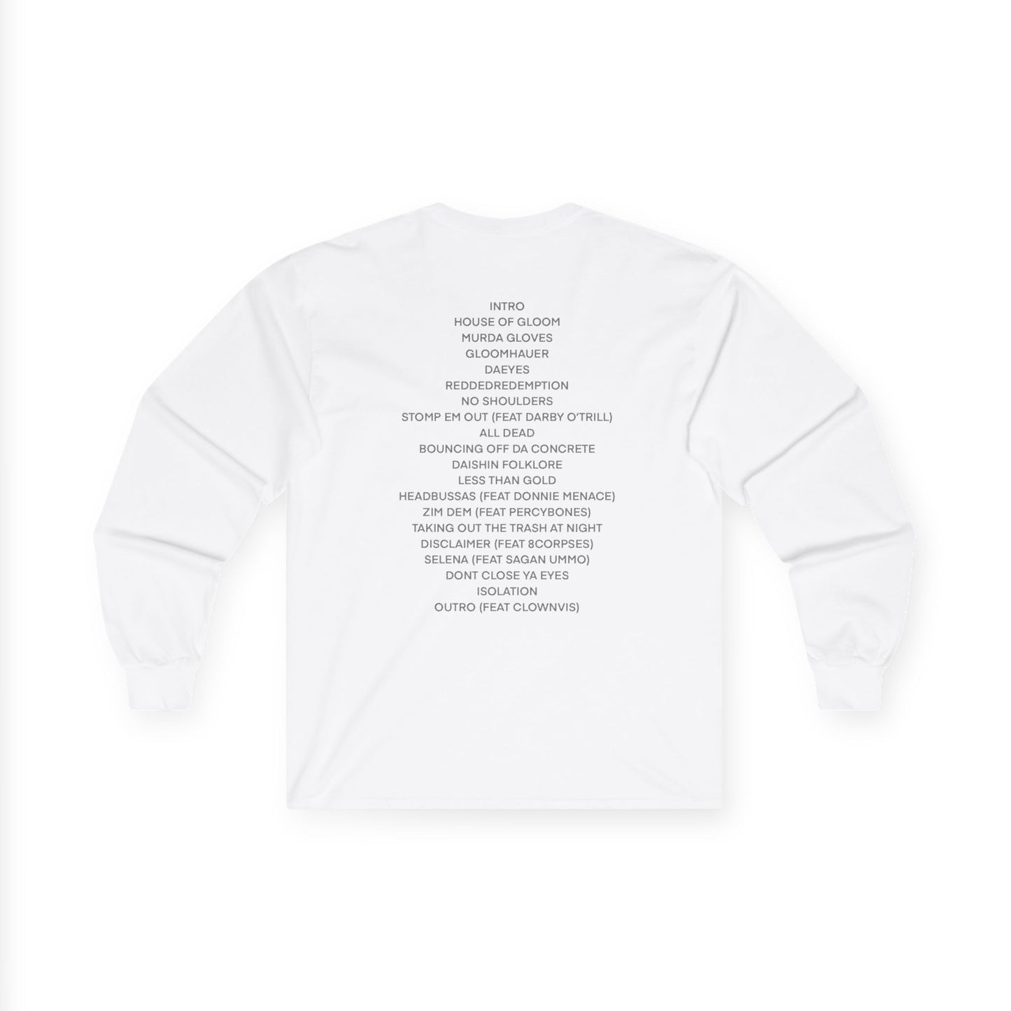 GLOOM UNIT - HOUSE OF GLOOM COVER LONG SLEVE TEE - BACK